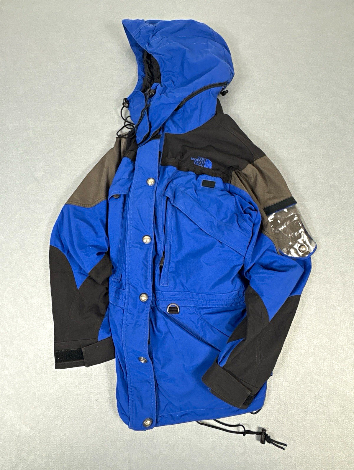 Vintage The North Face Extreme Gear Hooded Parka Blue Black Grey UK L